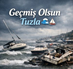 Tuzla’da Fırtına Etkili Oldu, Tekneler Zarar Gördü